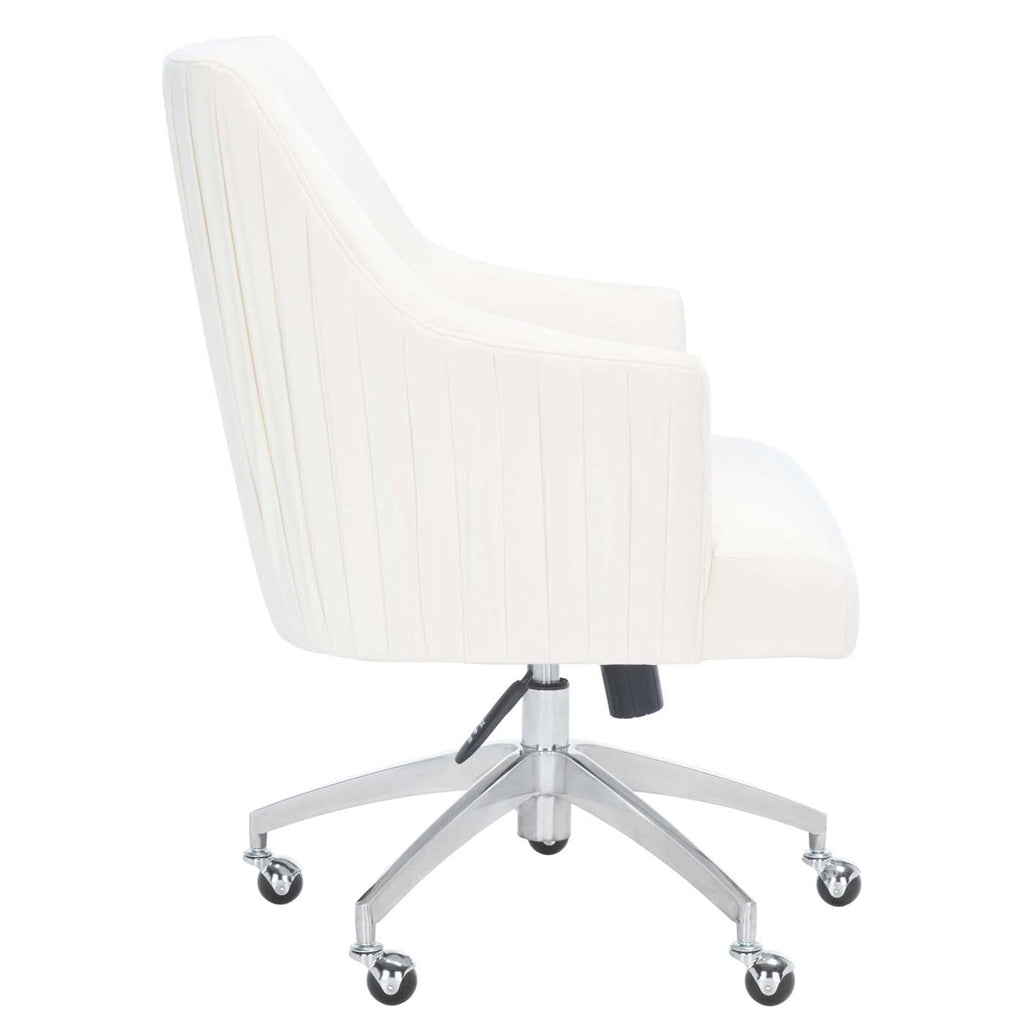 Safavieh Kaisley Puckered Office Chair - Cream / Silver