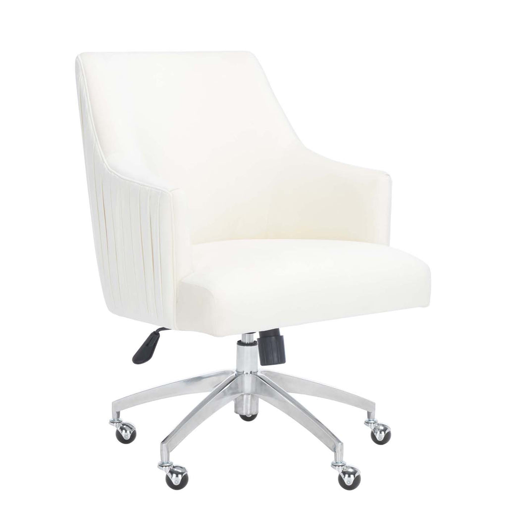 Safavieh Kaisley Puckered Office Chair - Cream / Silver