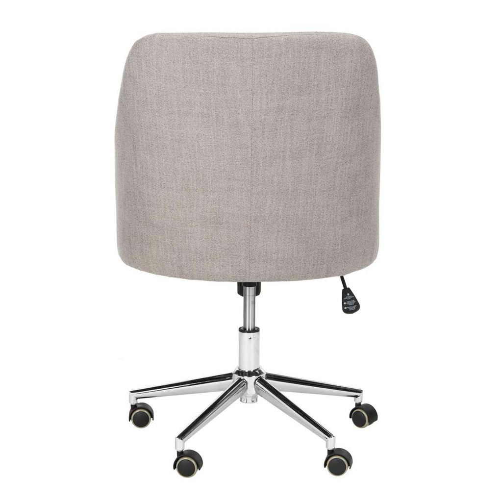 Safavieh Adrienne Linen Chrome Leg Swivel Office Chair - Grey / Chrome