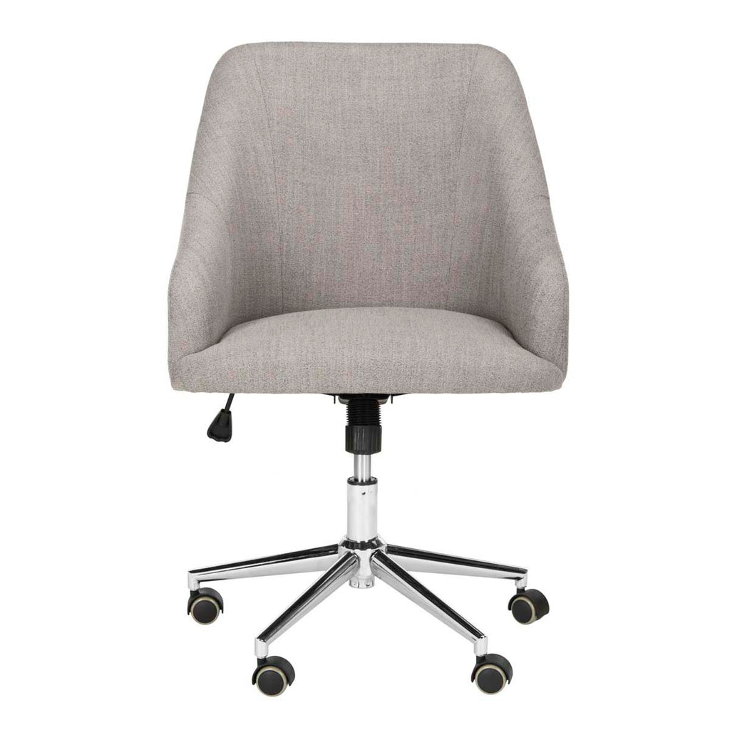 Safavieh Adrienne Linen Chrome Leg Swivel Office Chair - Grey / Chrome