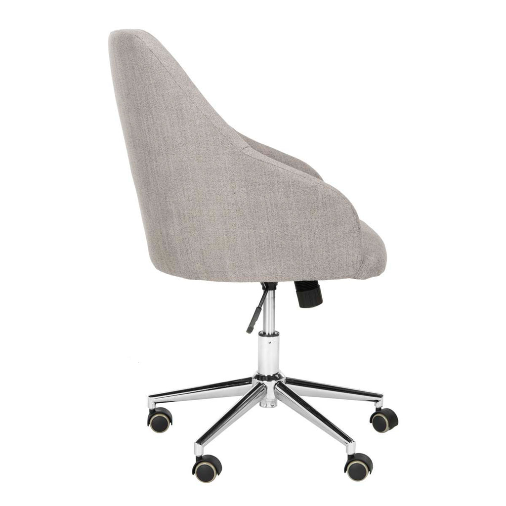 Safavieh Adrienne Linen Chrome Leg Swivel Office Chair - Grey / Chrome