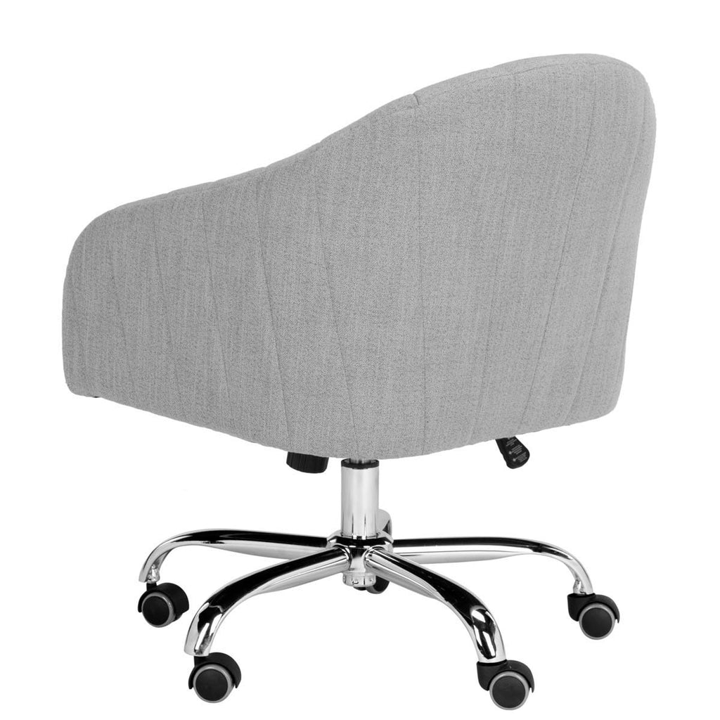 Safavieh Themis Linen Chrome Leg Swivel Office Chair - Grey / Chrome