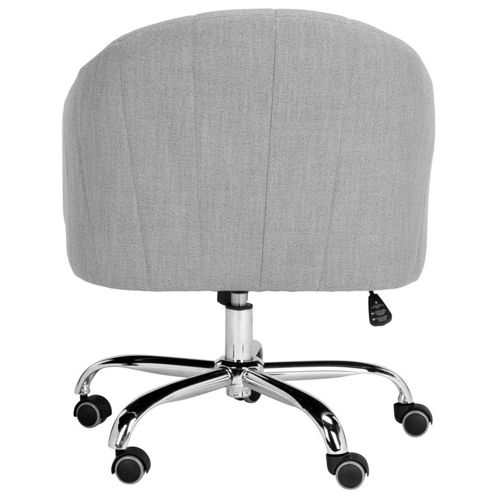 Safavieh Themis Linen Chrome Leg Swivel Office Chair - Grey / Chrome