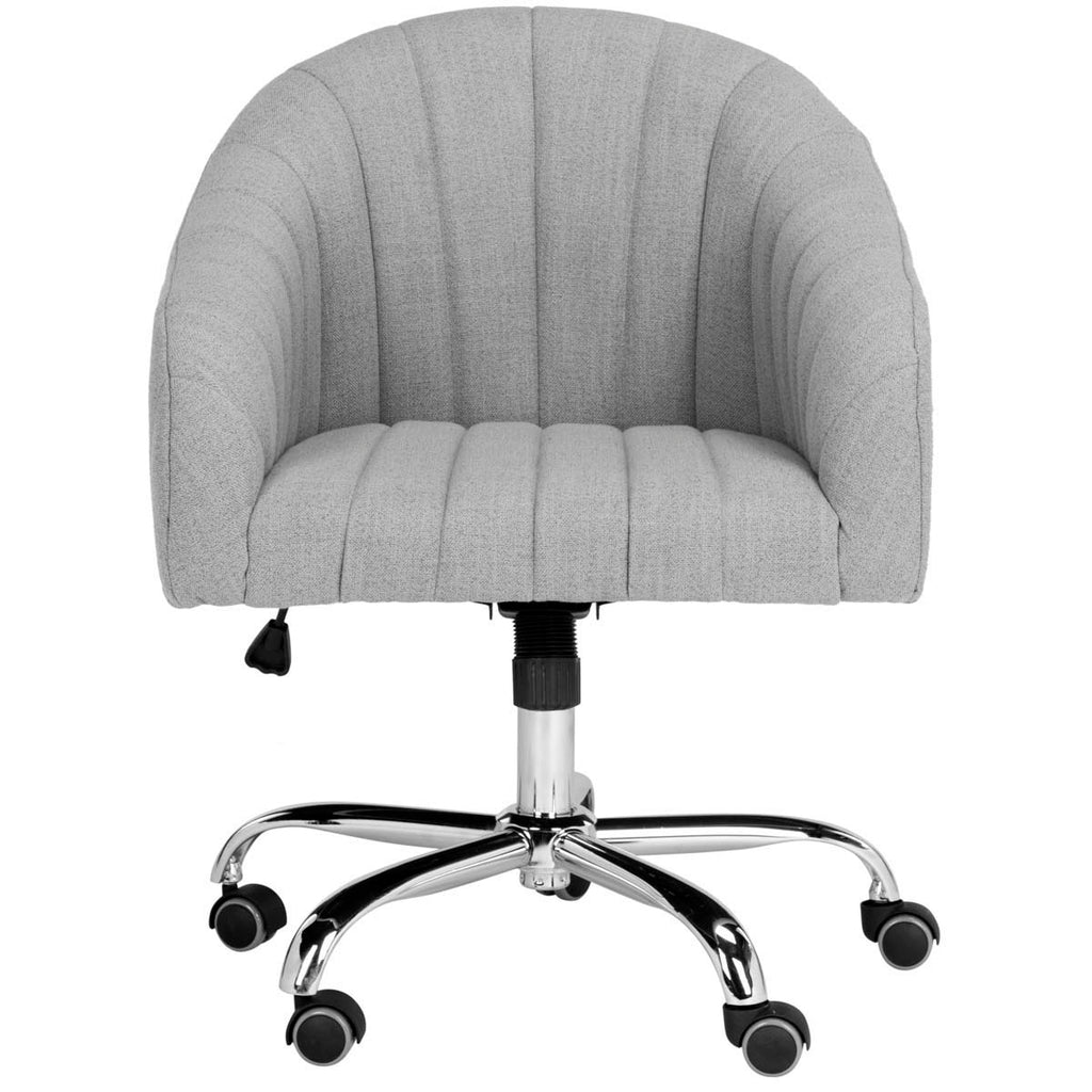 Safavieh Themis Linen Chrome Leg Swivel Office Chair - Grey / Chrome