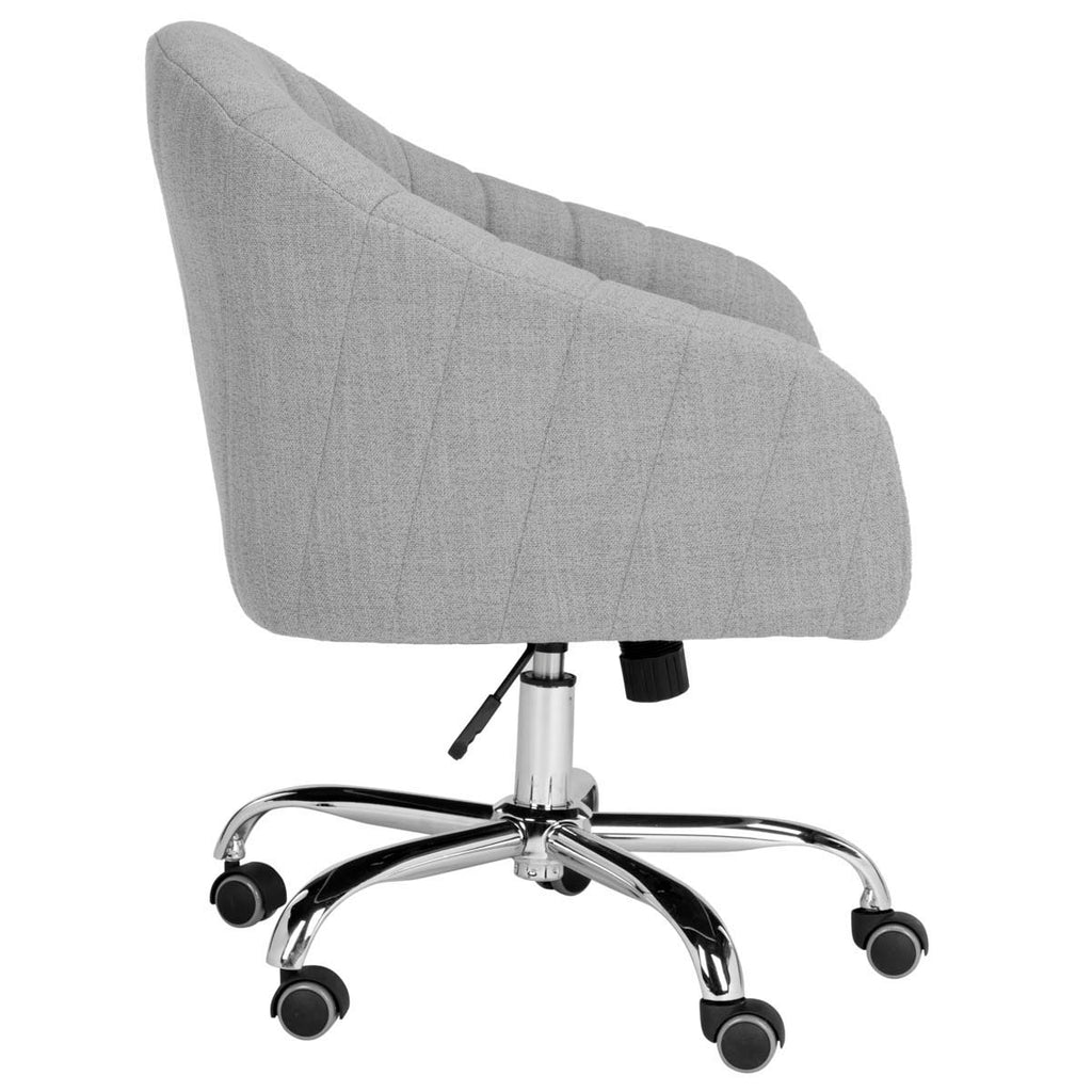 Safavieh Themis Linen Chrome Leg Swivel Office Chair - Grey / Chrome