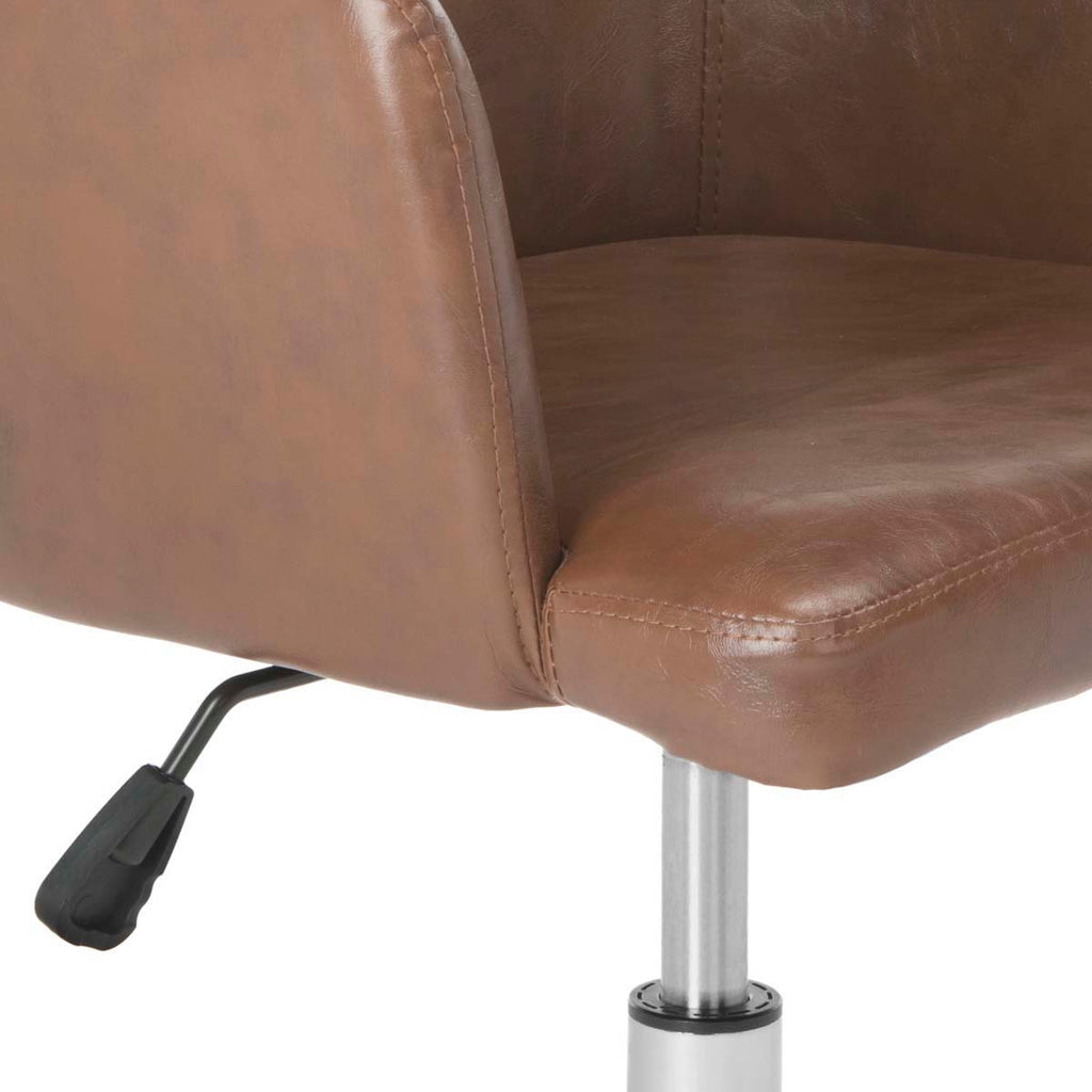 Safavieh Cadence Swivel Office Chair - Brown / Chrome