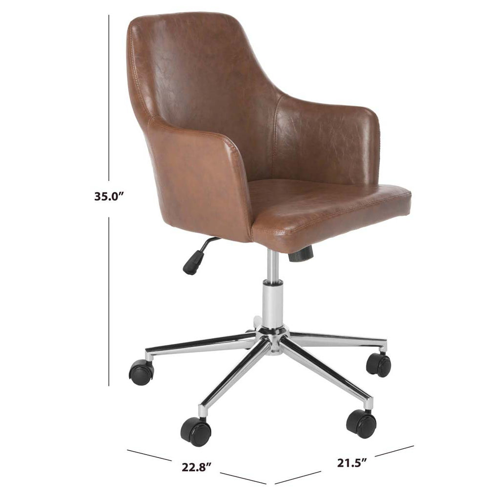 Safavieh Cadence Swivel Office Chair - Brown / Chrome