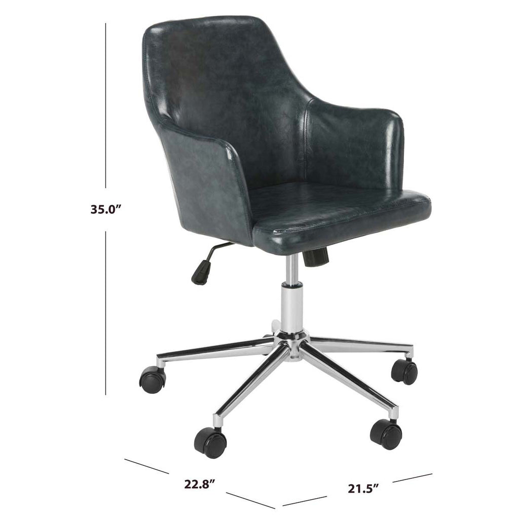 Safavieh Cadence Swivel Office Chair - Dark Grey / Chrome