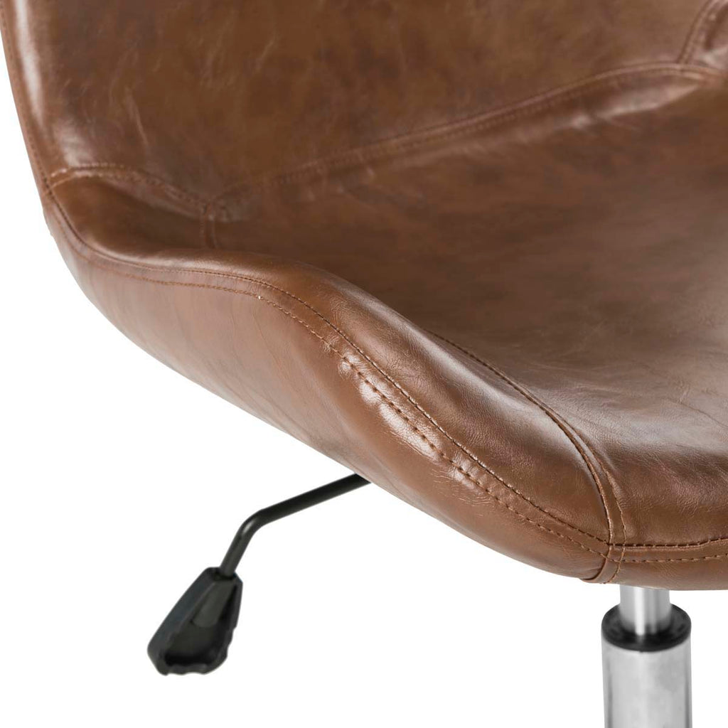 Safavieh Fletcher Swivel Office Chair - Brown / Chrome