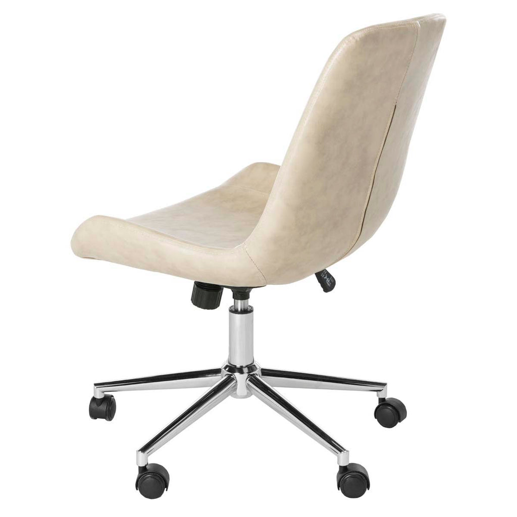 Safavieh Fletcher Swivel Office Chair - Beige / Chrome