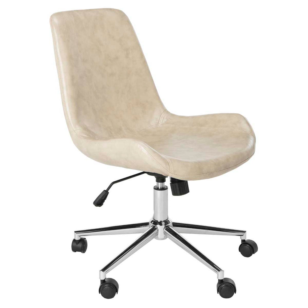 Safavieh Fletcher Swivel Office Chair - Beige / Chrome