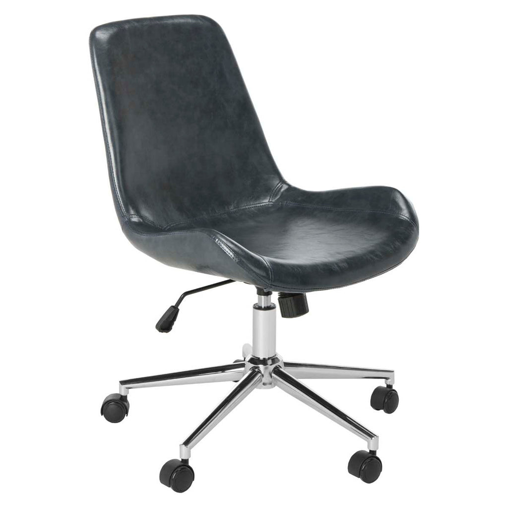 Safavieh Fletcher Swivel Office Chair - Dark Grey / Chrome