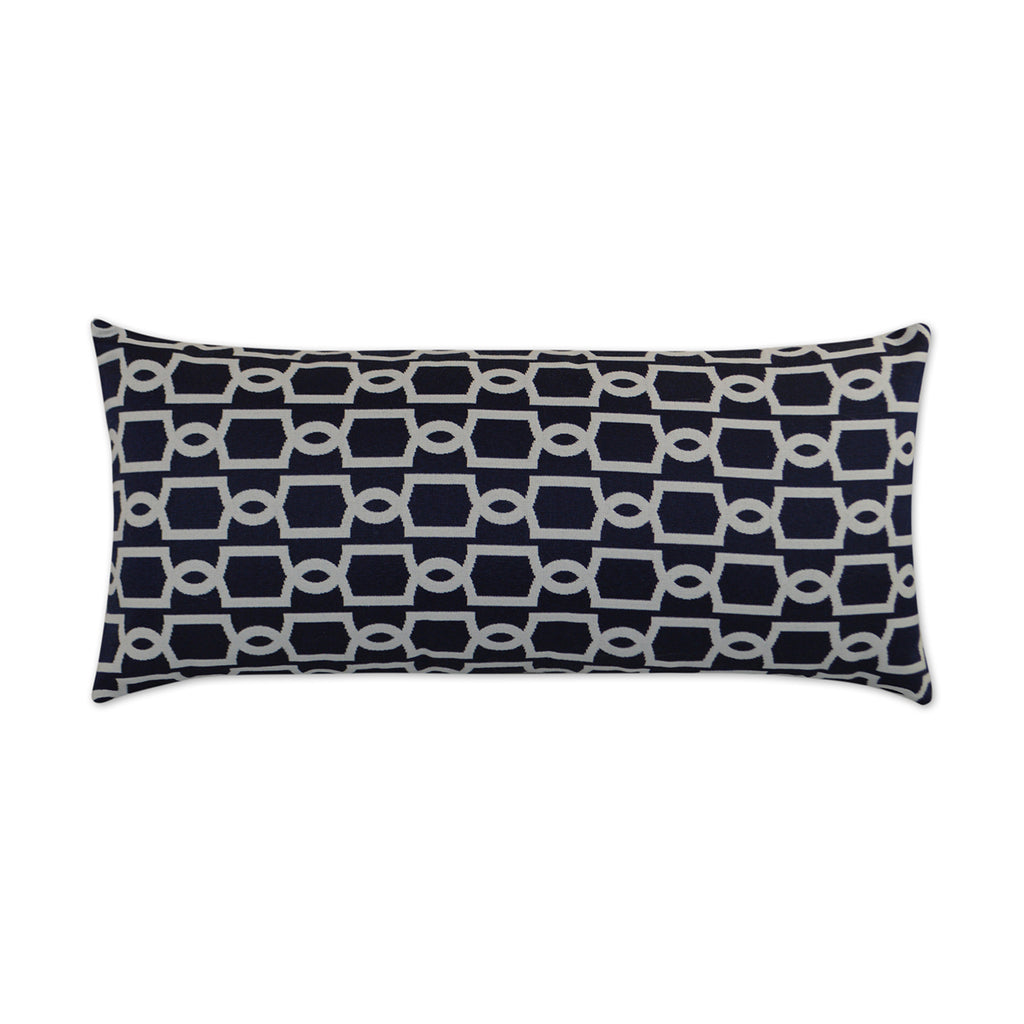 Ocean Gate Lumbar Outdoor Throw Pillow - Navy | DV KAP