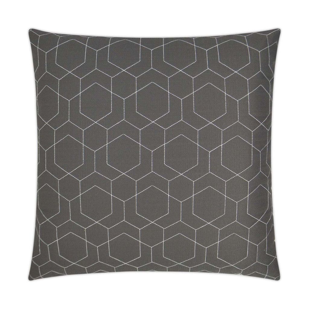 Hex Quilt Outdoor Throw Pillow - Grey | DV KAP