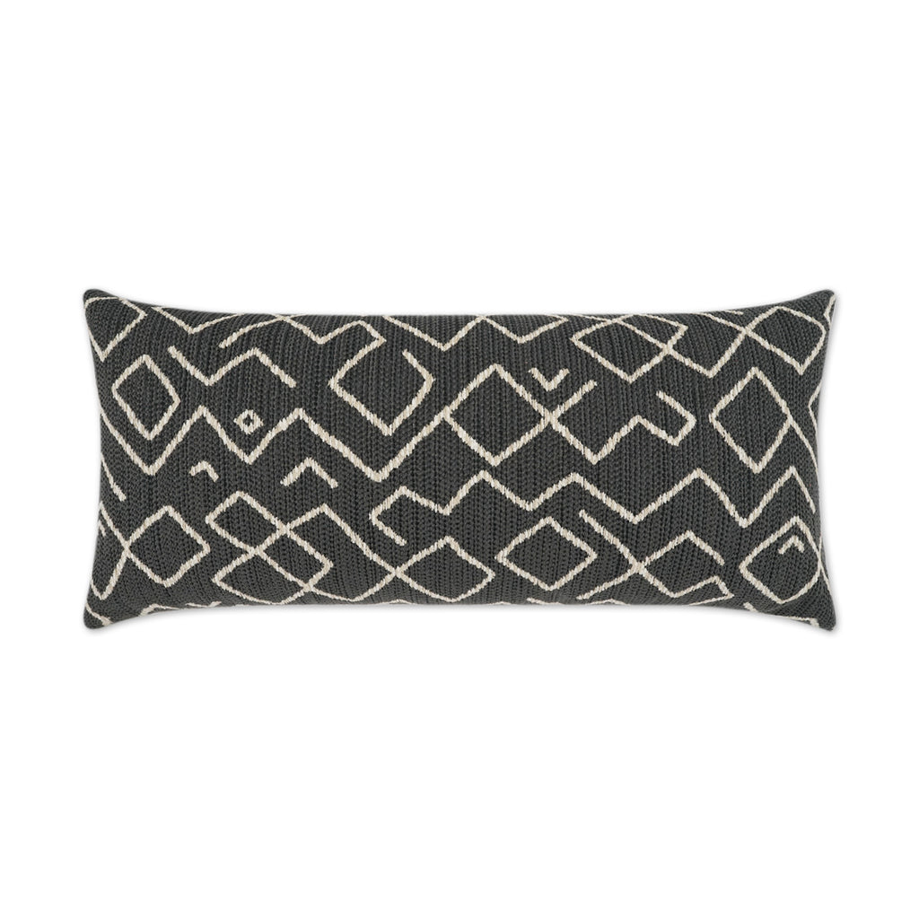 Kraken Lumbar Outdoor Throw Pillow - Charcoal | DV KAP