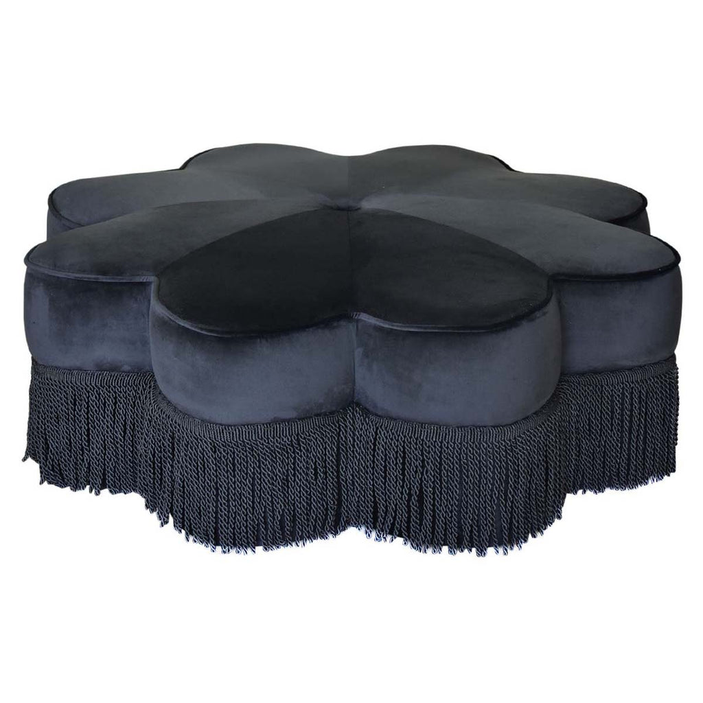 Safavieh Tanith Flower Ottoman - Black