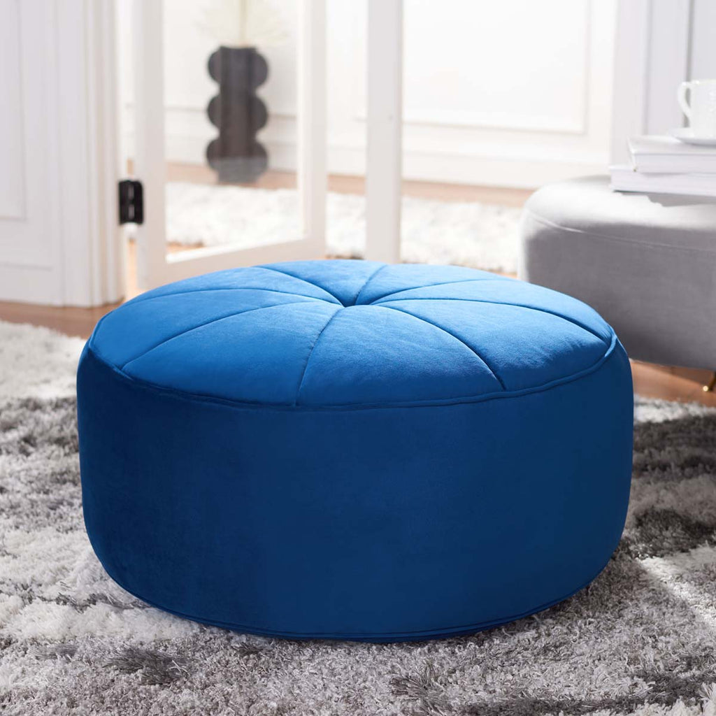 Safavieh Amais Round Ottoman - Navy