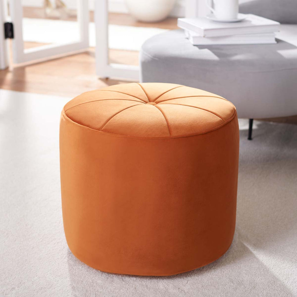 Safavieh Hawkem Cylinder Ottoman - Orange