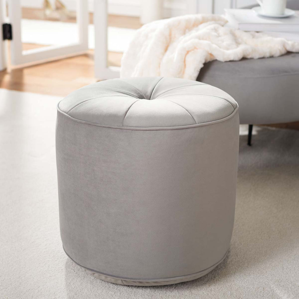 Safavieh Hawkem Cylinder Ottoman - Light Grey