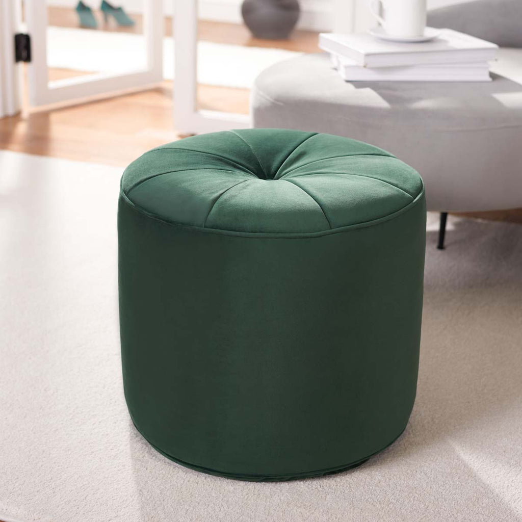 Safavieh Hawkem Cylinder Ottoman - Emerald