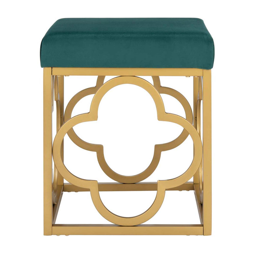 Safavieh Fleur Square Ottoman - Emerald / Gold