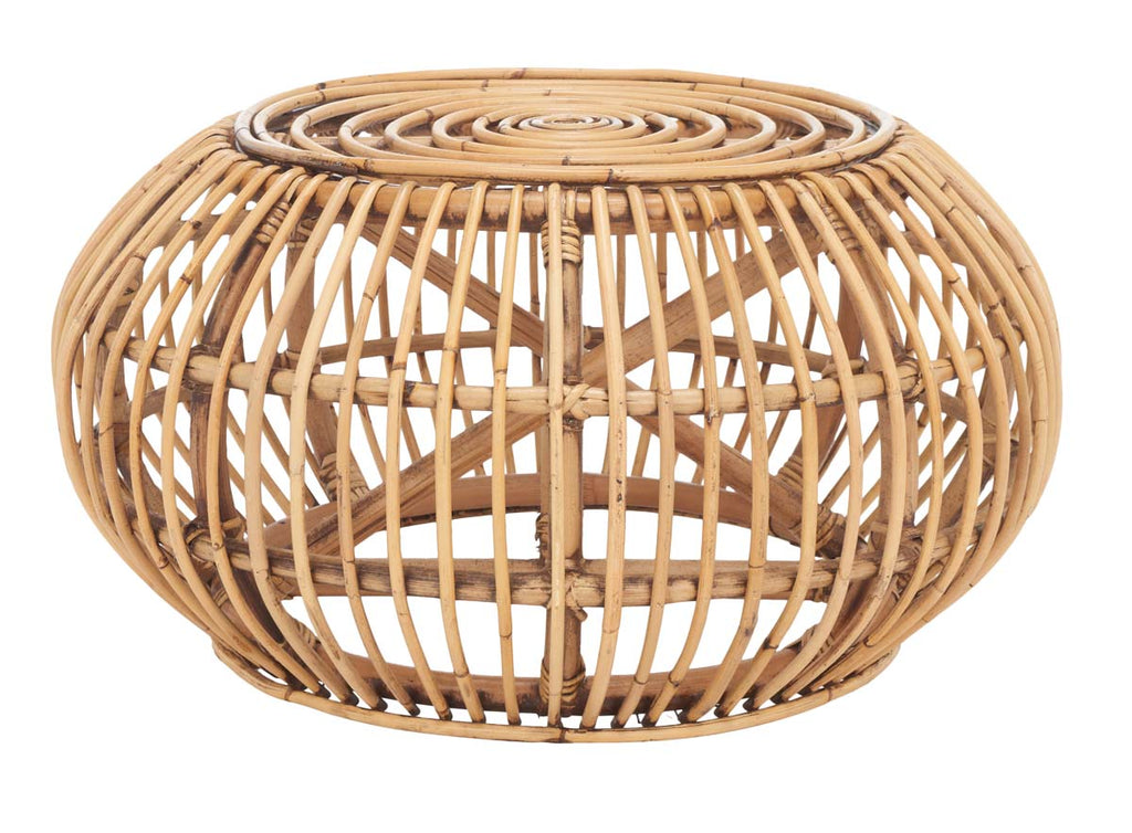 Safavieh Jacynda Round Ottoman - Honey Brown Wash
