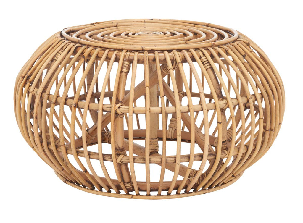 Safavieh Jacynda Round Ottoman - Honey Brown Wash
