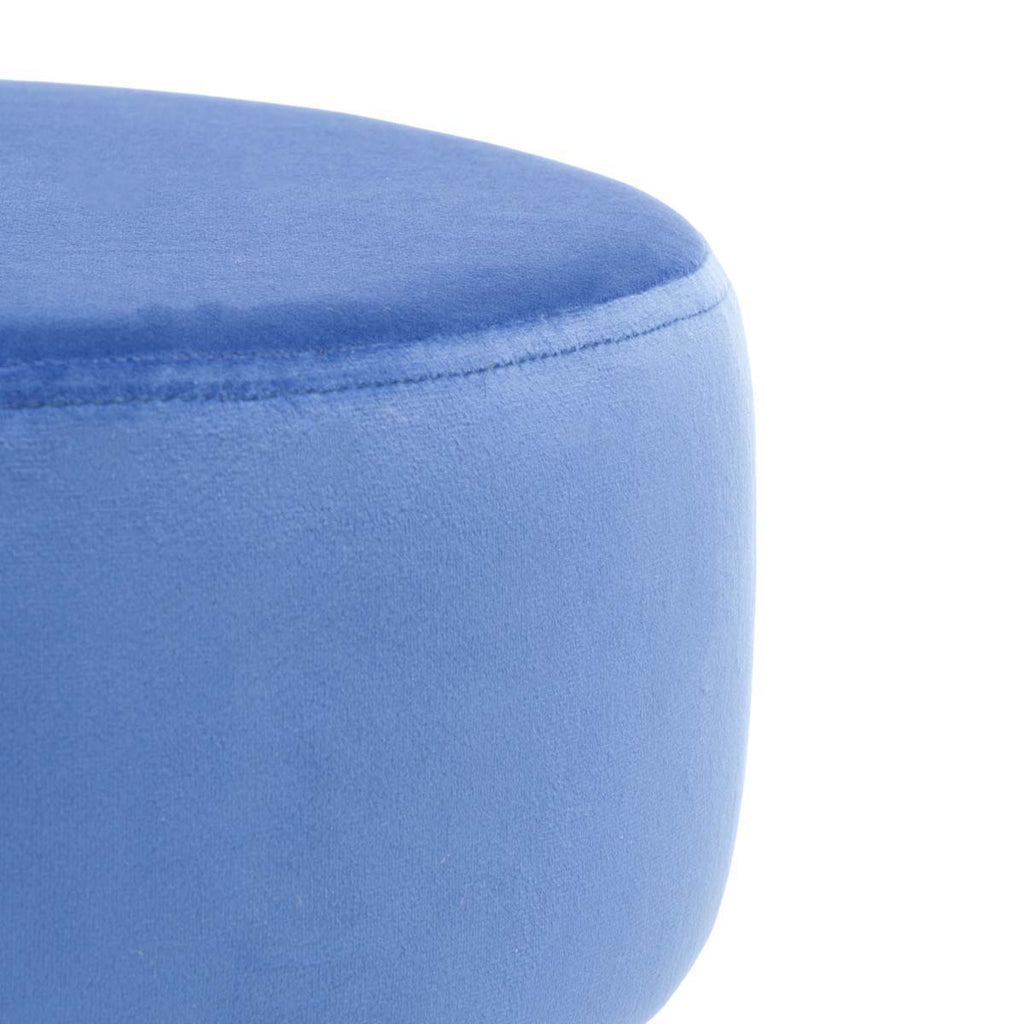 Safavieh Abrea Round Ottoman - Steel Blue / Gold