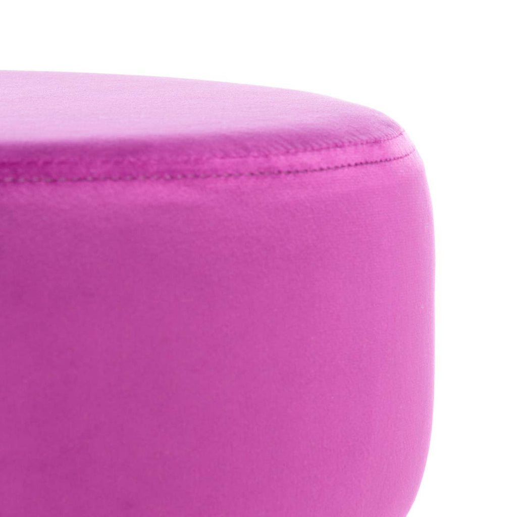 Safavieh Abrea Round Ottoman - Boysenberry / Gold