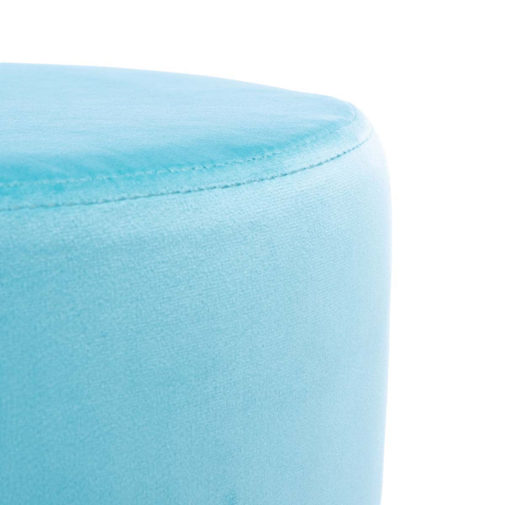 Safavieh Abrea Round Ottoman - Aqua / Gold