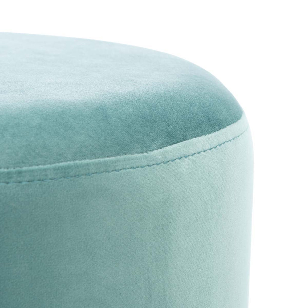 Safavieh Abrea Round Ottoman - Seafoam/Gold