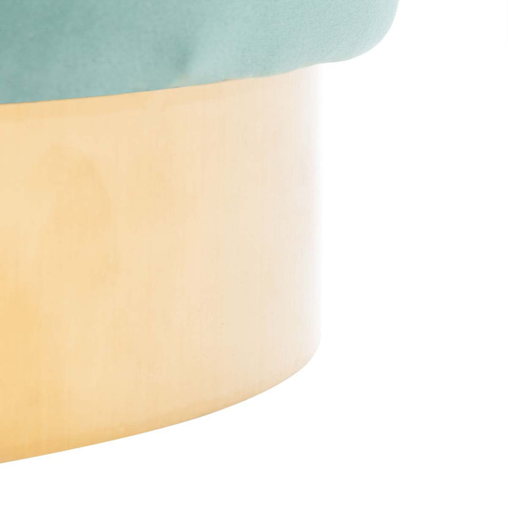 Safavieh Abrea Round Ottoman - Seafoam/Gold