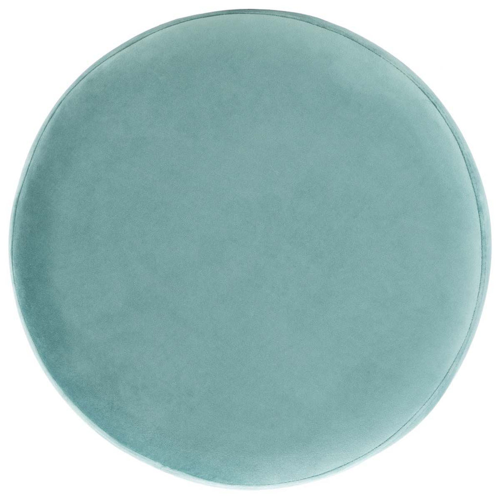 Safavieh Abrea Round Ottoman - Seafoam/Gold