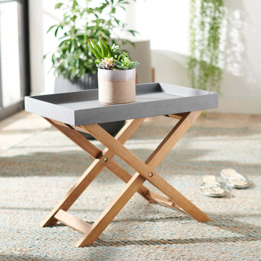 Safavieh Alten Side Table-Natural/Grey