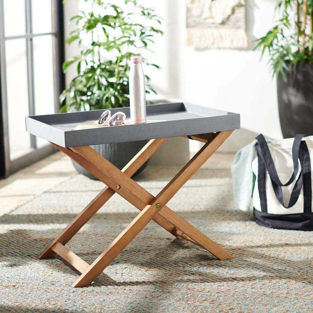 Safavieh Terance Side Table-Natural/Grey
