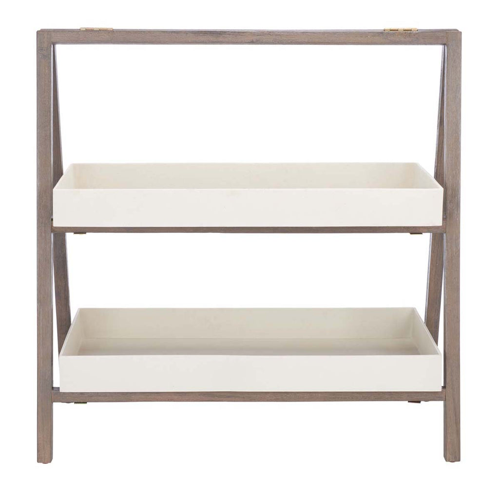 Safavieh Danser Shelf-Dark Walnut/Beige