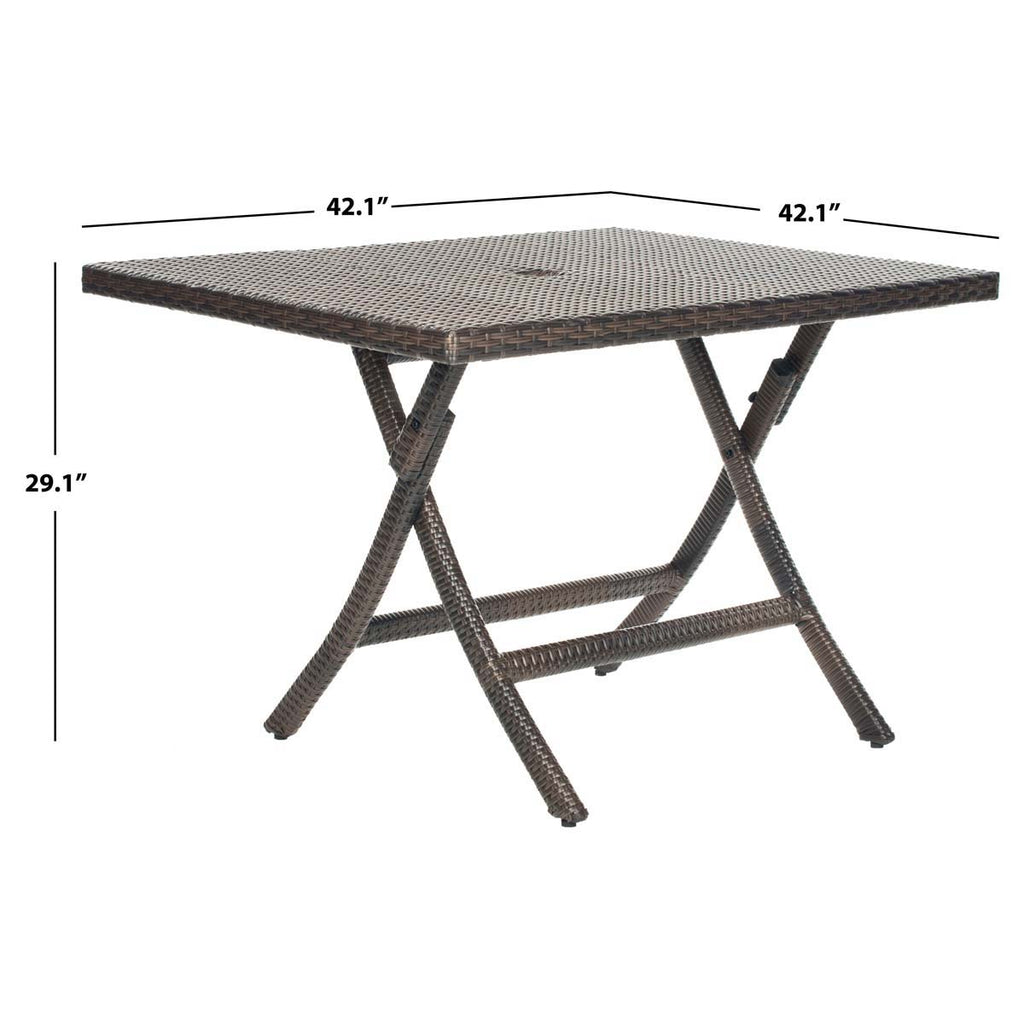 Safavieh Samana Sqaure Folding Table - Brown