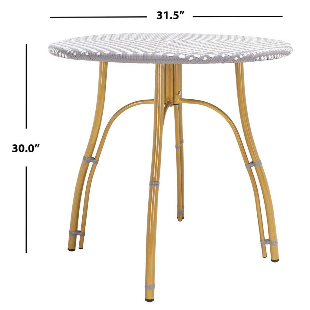 Safavieh Kylie Rattan Bistro Table - Grey / White