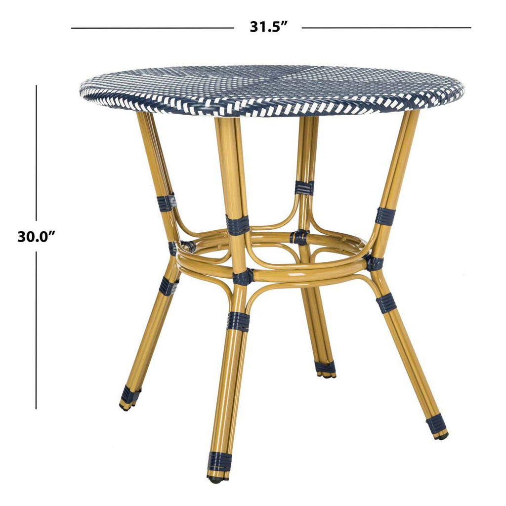 Safavieh Sidford Rattan Bistro Table - Navy/White