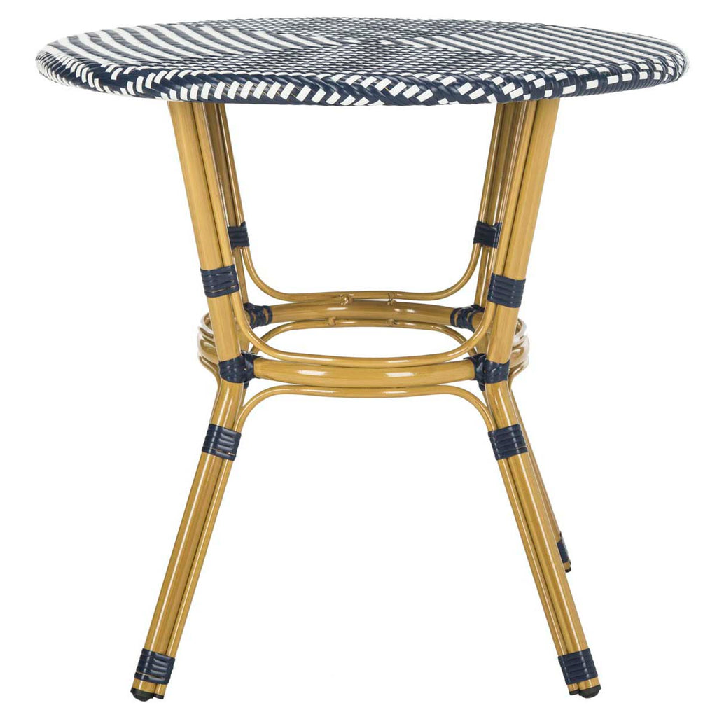 Safavieh Sidford Rattan Bistro Table - Navy/White