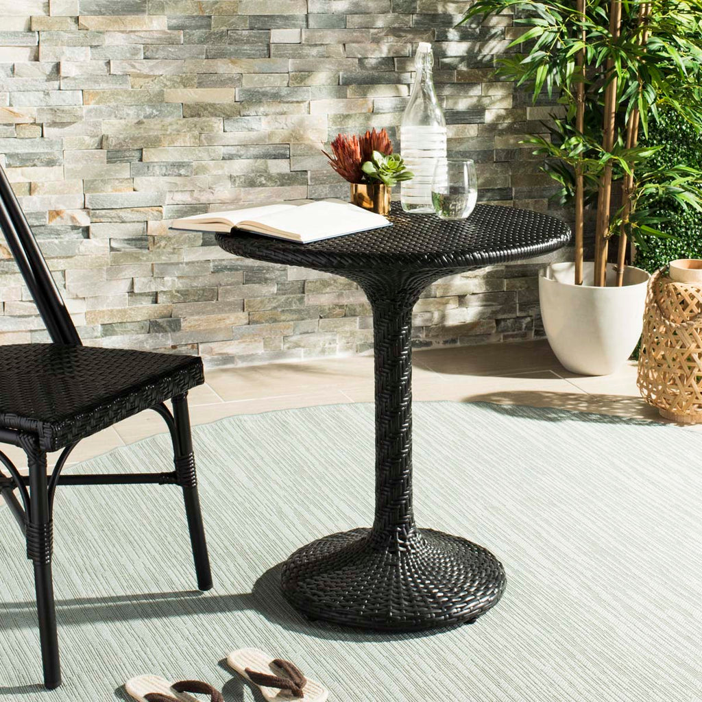 Safavieh Bilson Rattan Bistro Table - Black Rattan