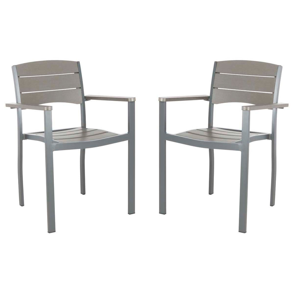 Safavieh Gerhardt Stackable Chair - Grey (Set of 2)