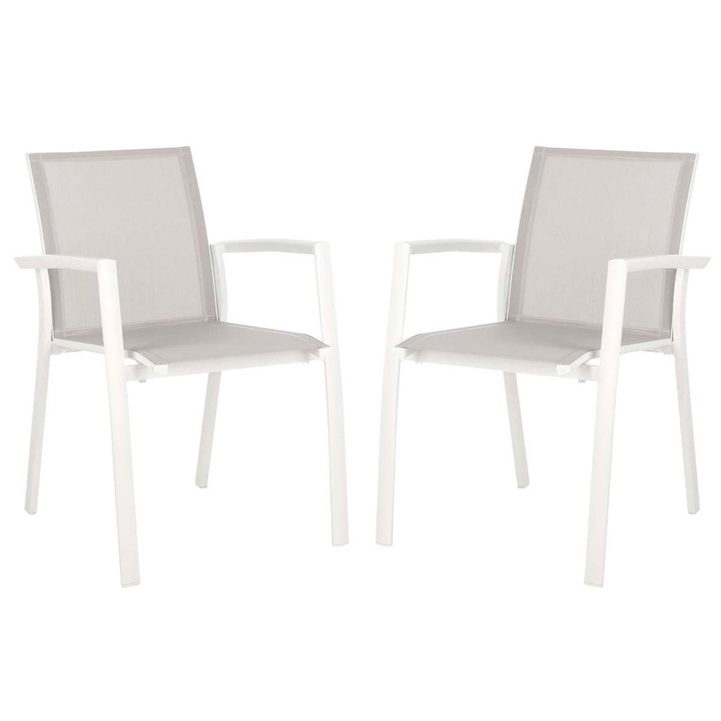 Safavieh Negan Stackable Chair - Grey/White (Set of 2)