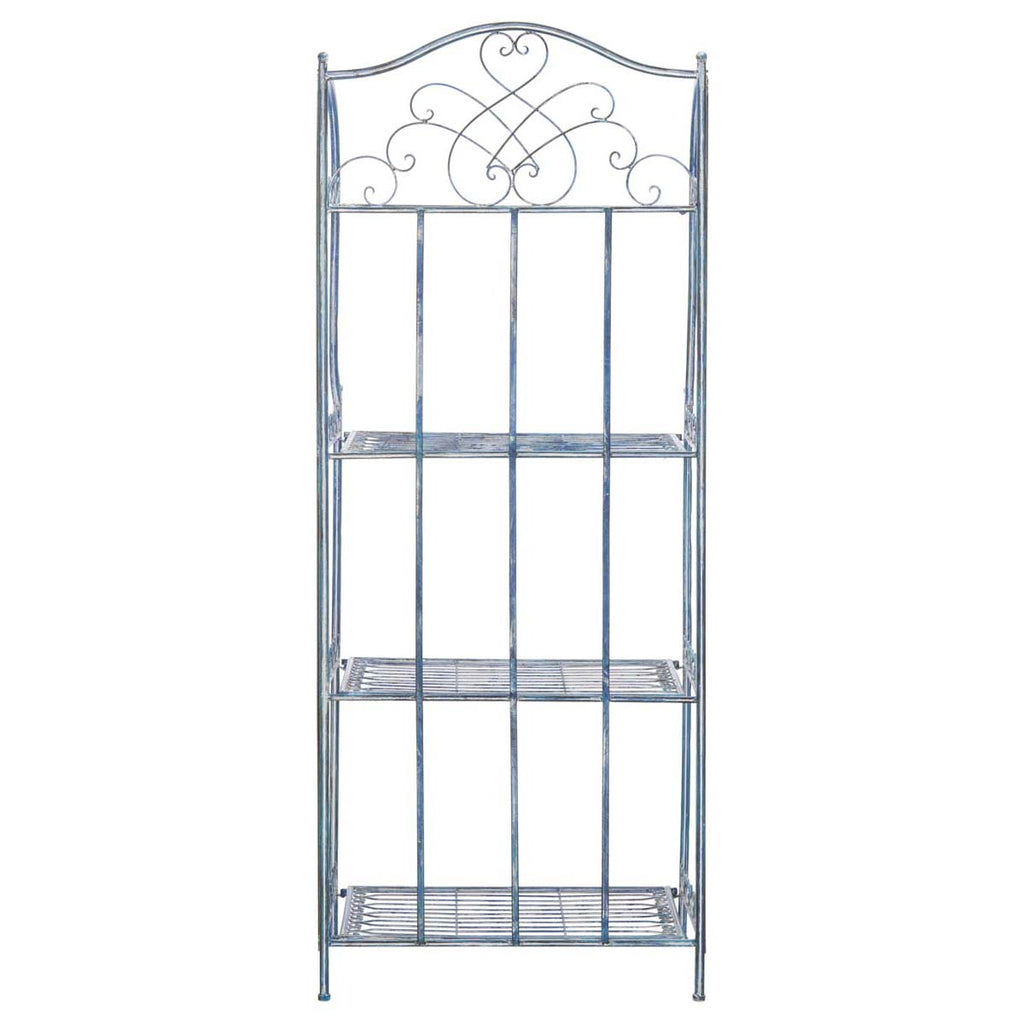 Safavieh Amaris Wrought Iron? 4 Tier Outdoor Bakers Rack - Mossy Blue