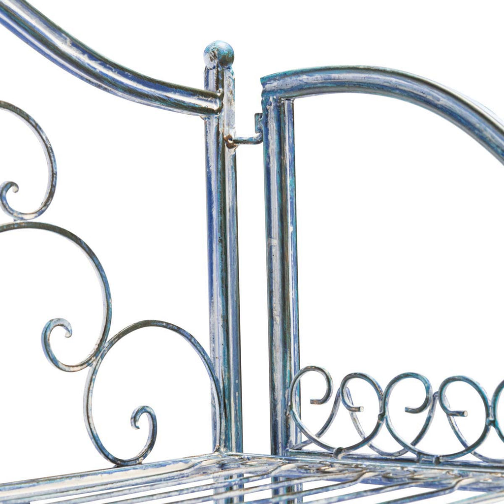 Safavieh Amaris Wrought Iron? 4 Tier Outdoor Bakers Rack - Mossy Blue