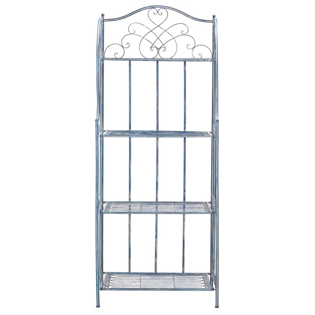 Safavieh Amaris Wrought Iron? 4 Tier Outdoor Bakers Rack - Mossy Blue