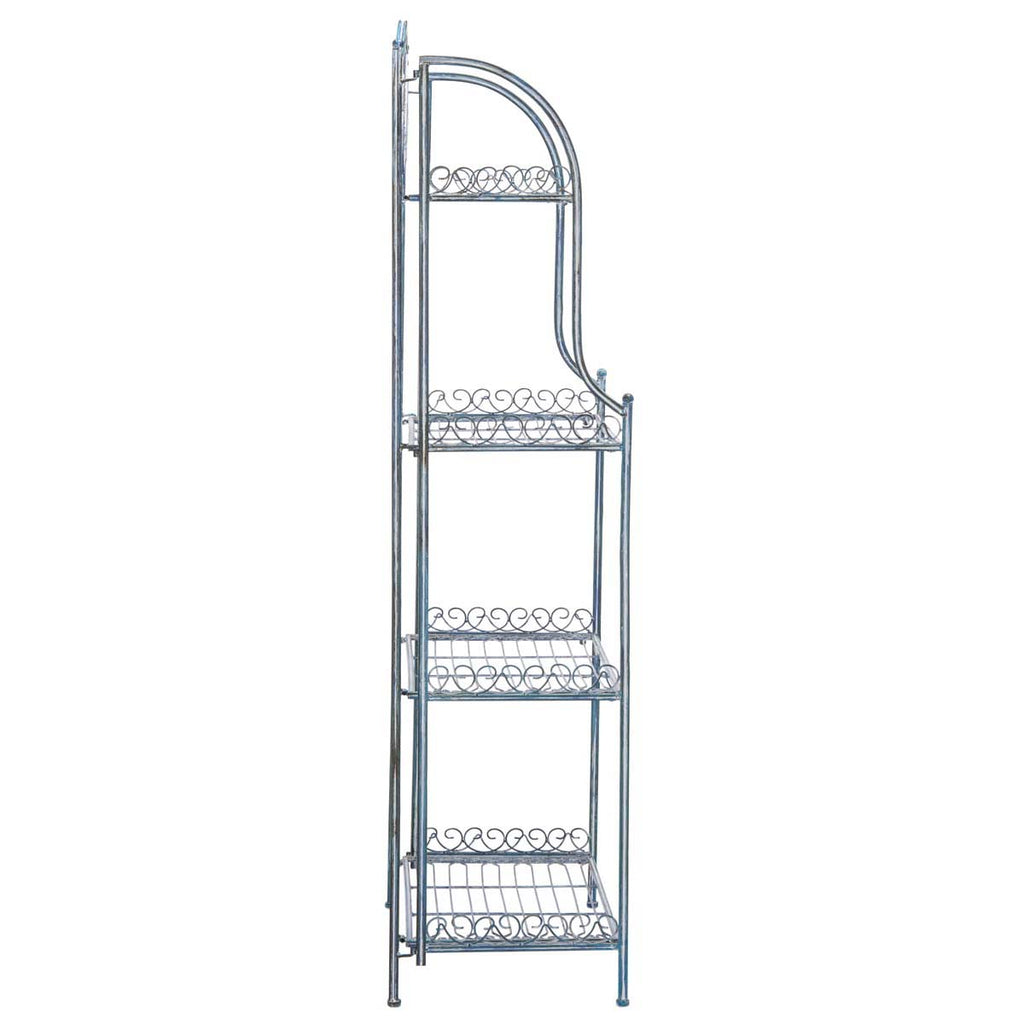 Safavieh Amaris Wrought Iron? 4 Tier Outdoor Bakers Rack - Mossy Blue