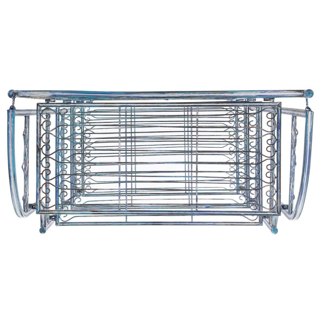 Safavieh Amaris Wrought Iron? 4 Tier Outdoor Bakers Rack - Mossy Blue