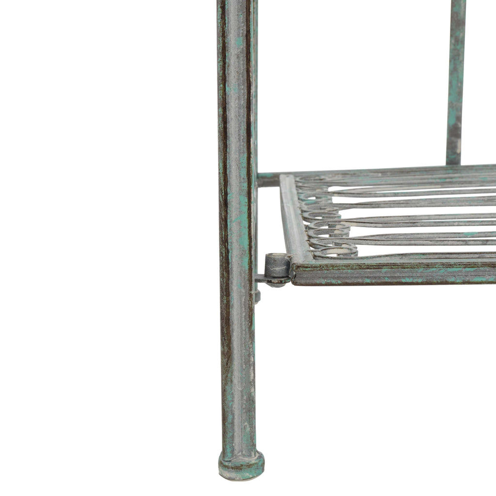 Safavieh Amaris Wrought Iron? 4 Tier Outdoor Bakers Rack - Antique Green