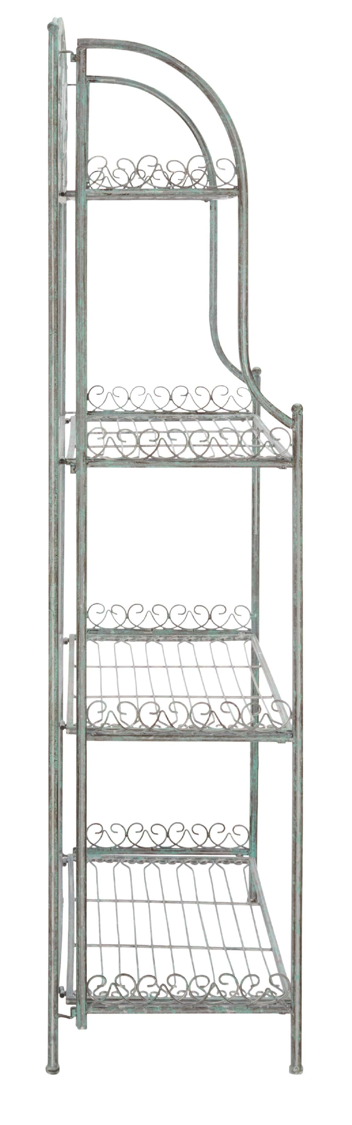 Safavieh Amaris Wrought Iron 4 Tier Outdoor Bakers Rack Antique